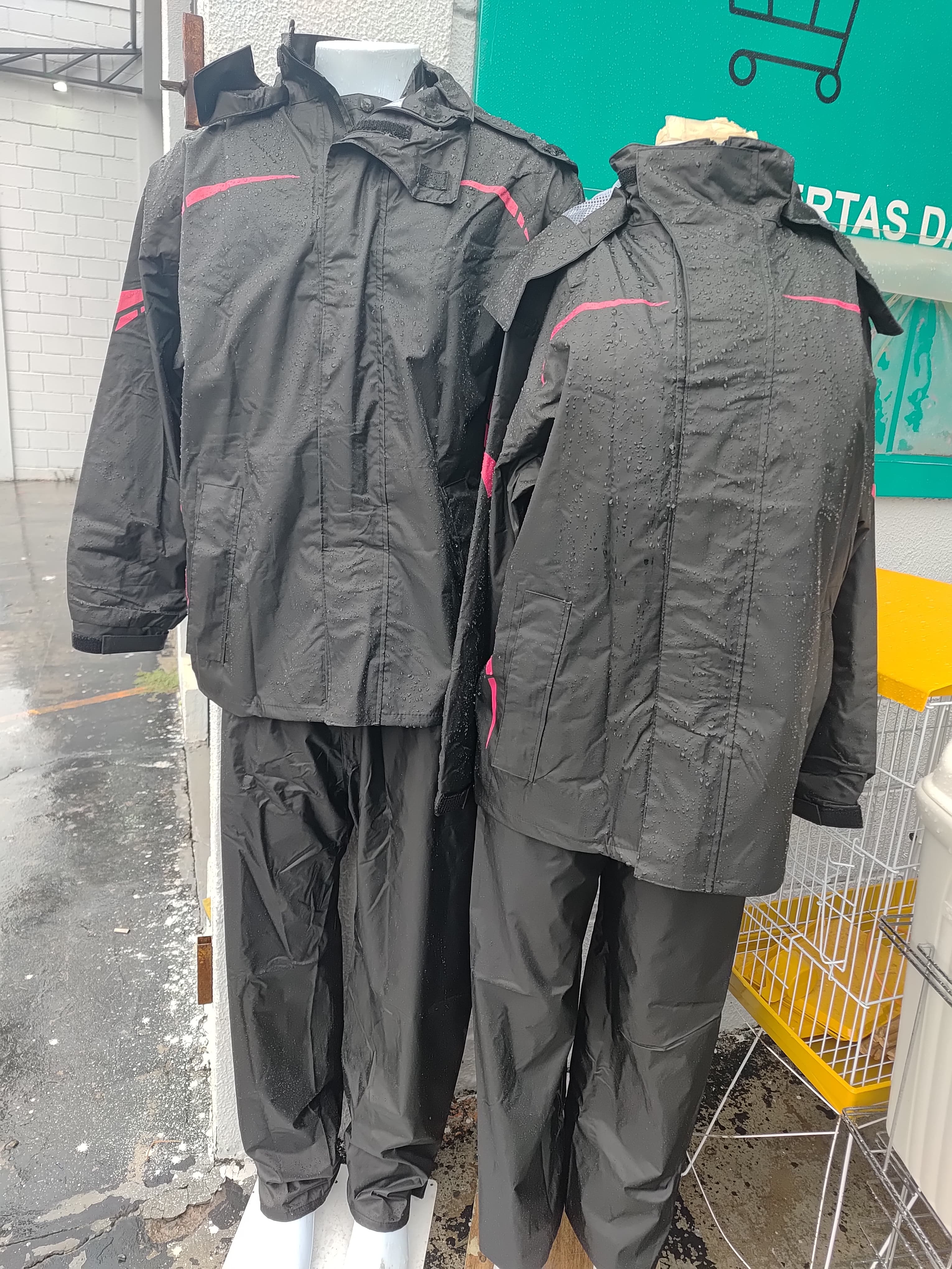 Capa De Chuva Motoqueiro Motoboy Moto Conjunto Impermeável Preto Capa-g - 1